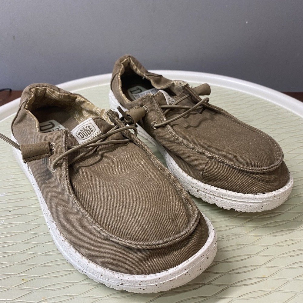 Hey Dude Wendy Womens Brown Woven Loafers Slip-On Casual Comfort Shoes 7W